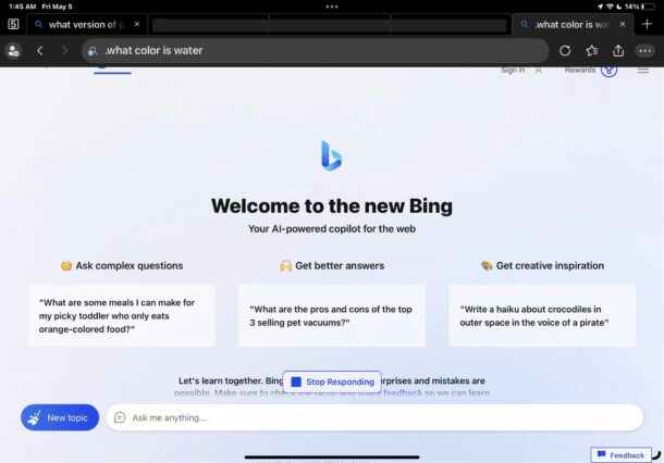 Accesso al chatbot Bing ChatGPT in Microsoft Edge