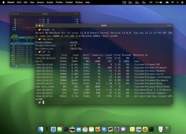 Ottieni terminali trasparenti in iTerm2 su Mac