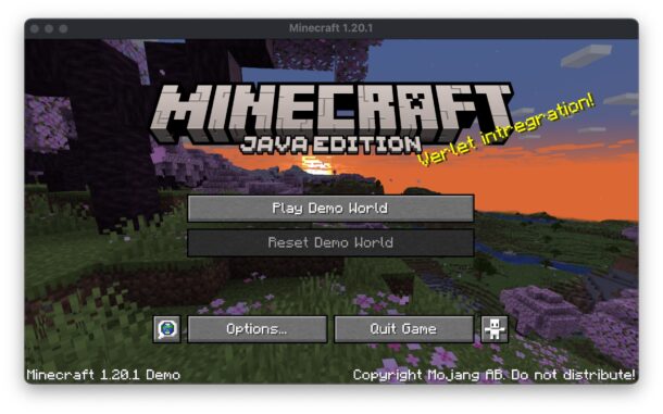Demo di Minecraft su Mac