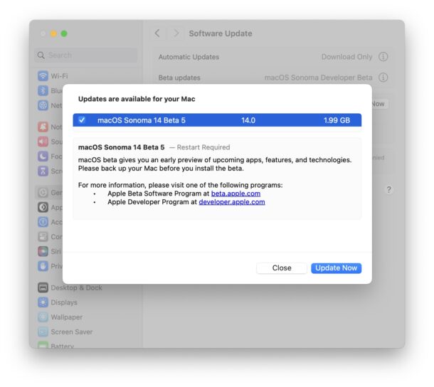 Mac OS Sonoma beta 5