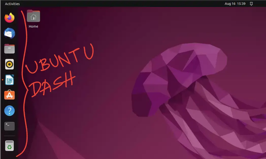 mostrando il trattino su Ubuntu 22.04