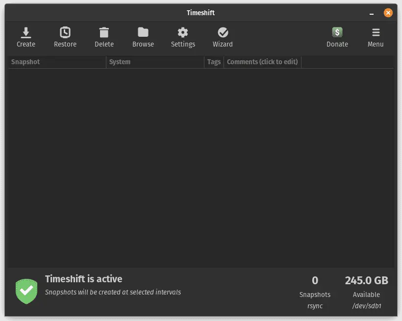lancio timeshift