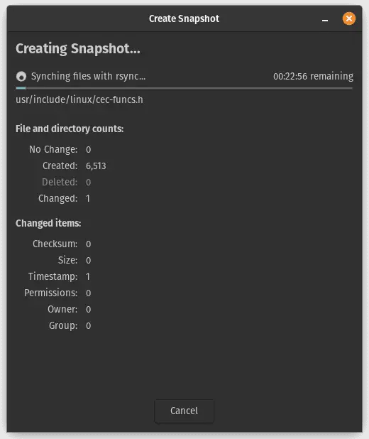 creazione del backup
