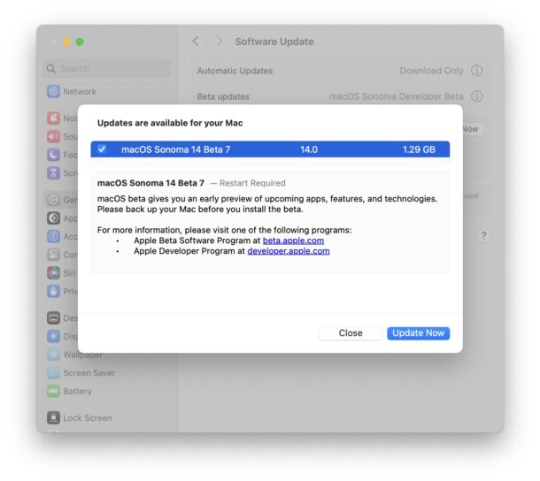 MacOS Sonoma beta 7