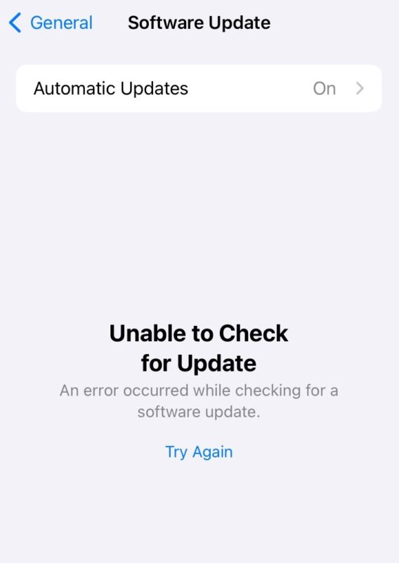 Correggi l'errore Impossibile verificare l'aggiornamento su iPhone o iPad