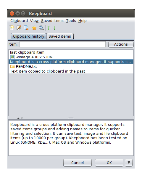 Gestore degli appunti di Keepboard