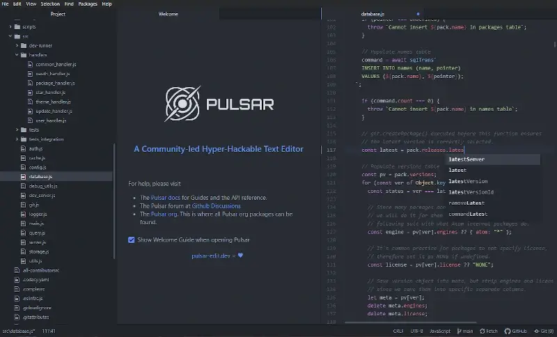 Pulsar - Editor di testo iper hackerabile