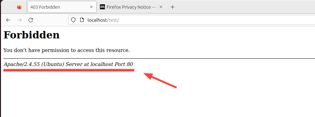 Mostra informazioni sulla versione di Apache
