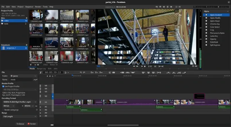Flowblade: editor video gratuito e gratuito