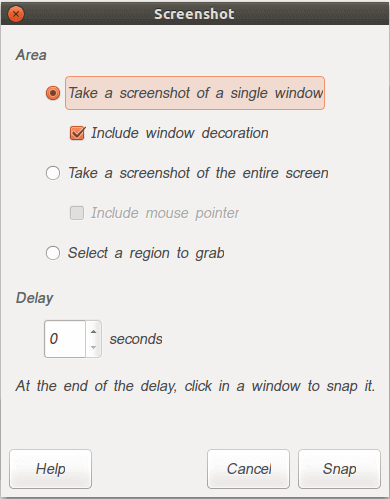 Acquisisci screenshot utilizzando Gimp
