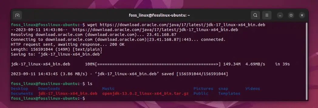 Scarica oracle jdk 17 utilizzando wget