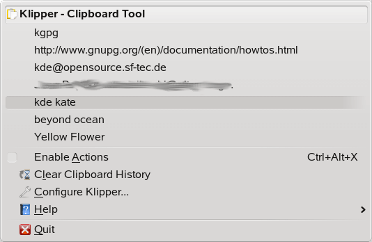 Gestore degli appunti di Klipper