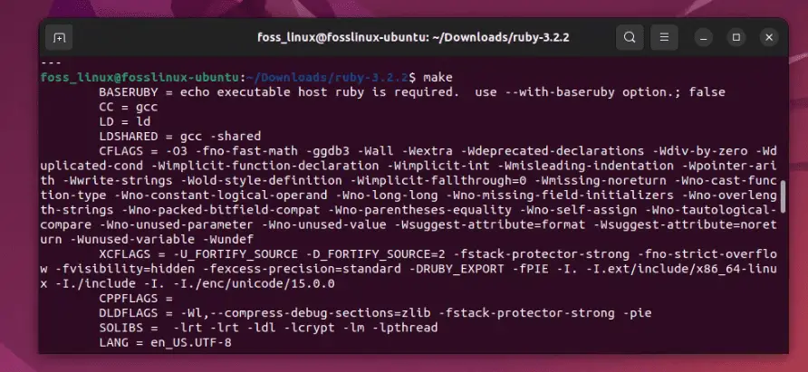 installare Ruby usando il comando make