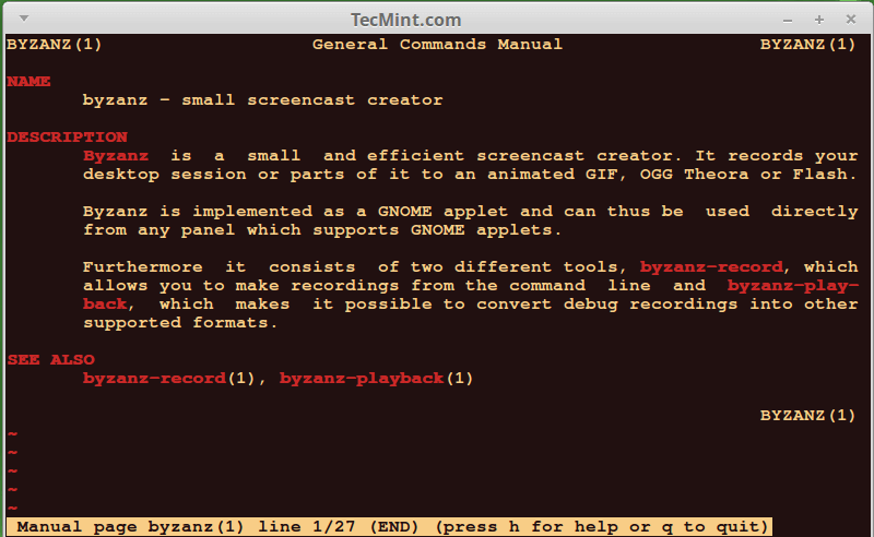 Byzanz Screen Creator per Linux