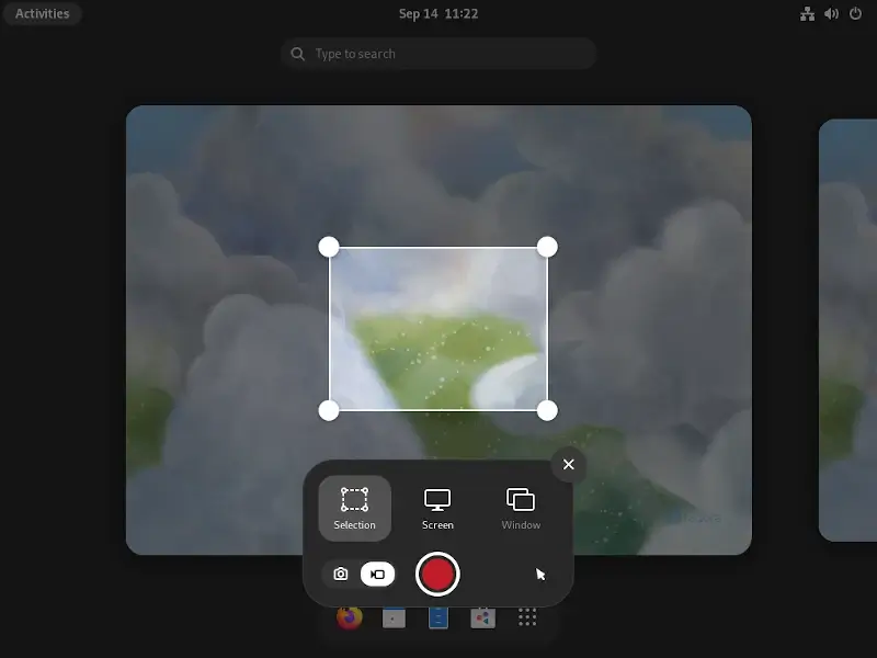 Registratore dello schermo di Gnome