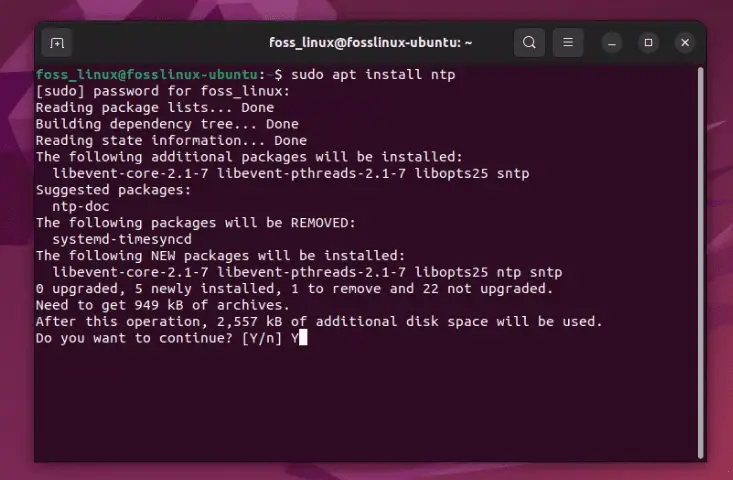 installazione di ntp su Ubuntu