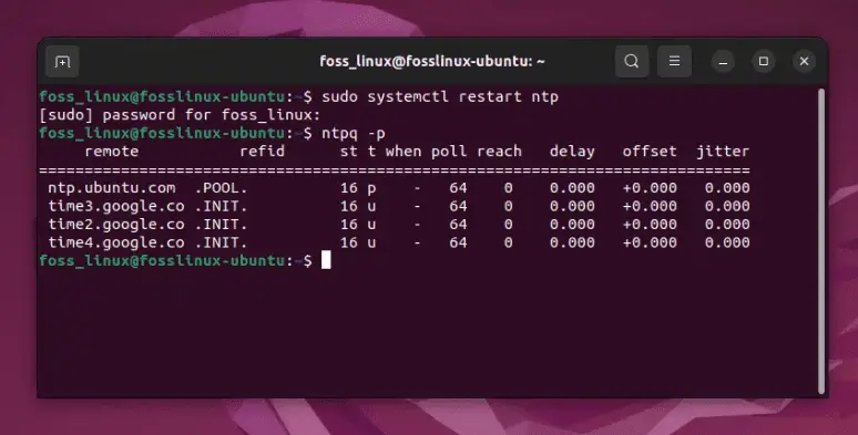 controllando la sincronizzazione NTP