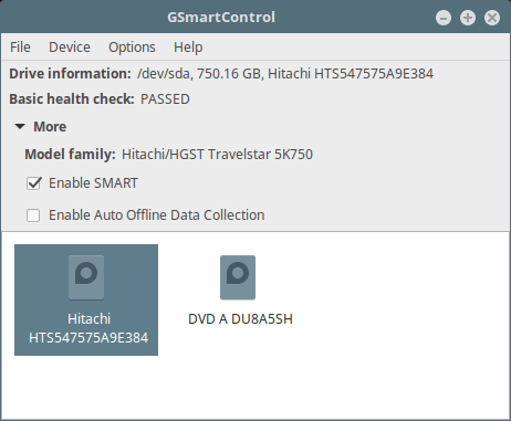GSmart Control: strumento di scansione del disco Linux