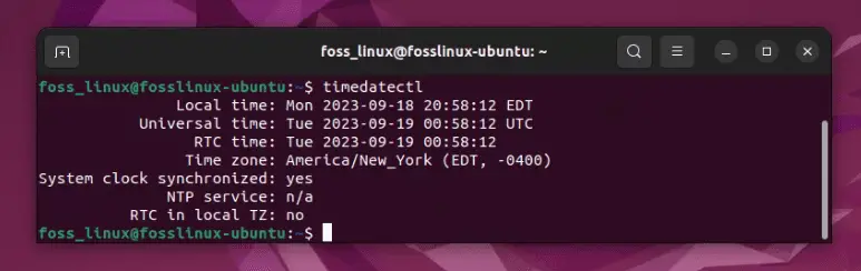 utilizzando timedatectl