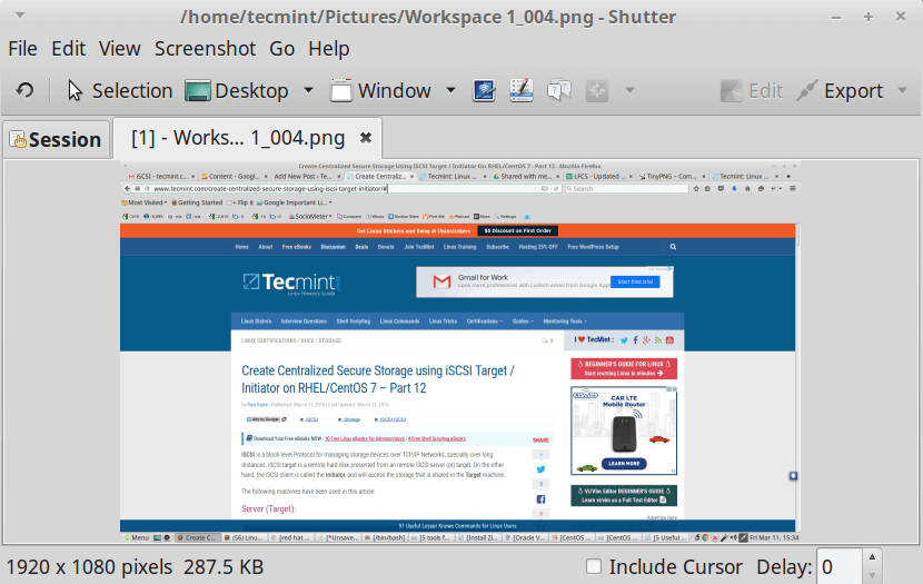 Otturatore: acquisisci schermate del desktop