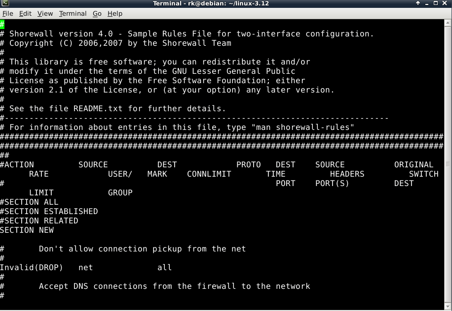 Strumento firewall Shorewall