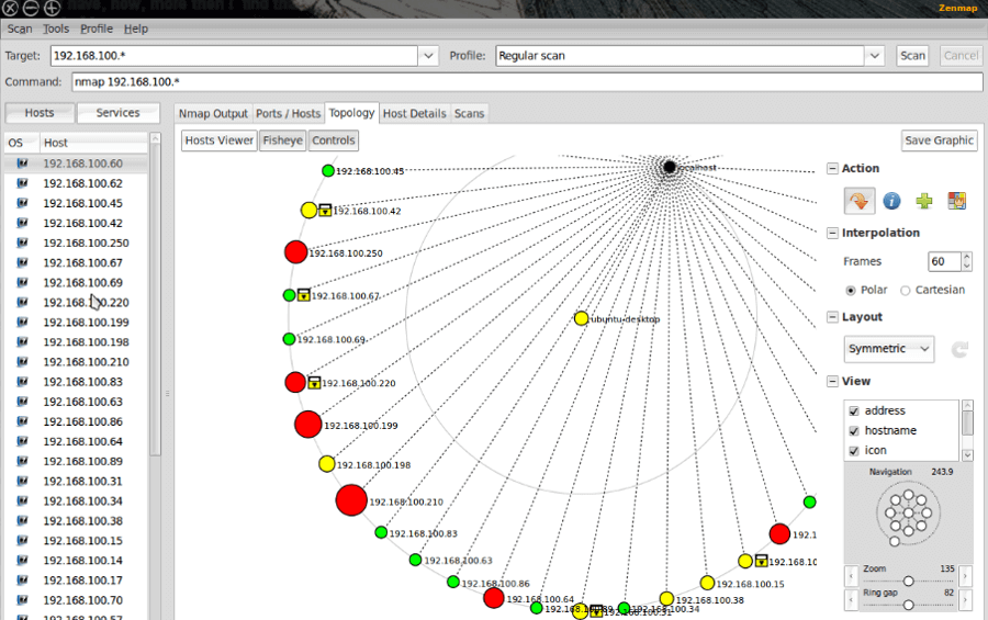 Zenmap - GUI dello scanner di sicurezza Nmap