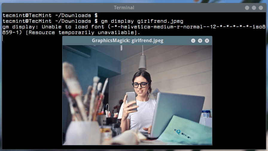 Visualizza l'immagine nel terminale Linux