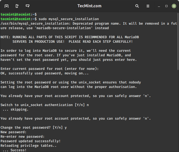 Proteggi MariaDB su Debian