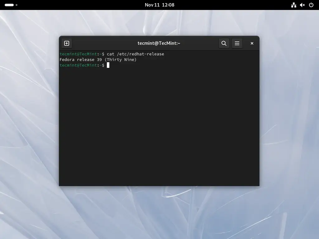 Verifica la versione di Fedora