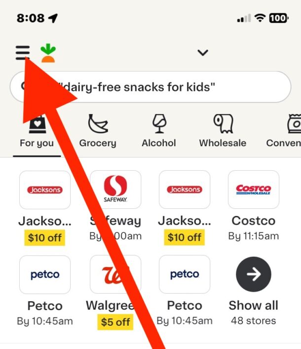 Come disattivare le notifiche promozionali e di marketing di Instacart su iPhone