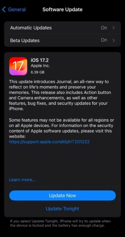 iOS 17.2