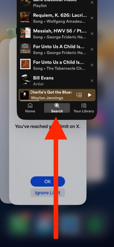 Esci dalle app che riproducono musica per impedire all'iPhone di riprodurre musica in modo casuale quando è bloccato