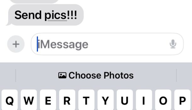 I suggerimenti di iMessage offriranno un'opzione Scegli foto se qualcuno ti chiede di inviare foto