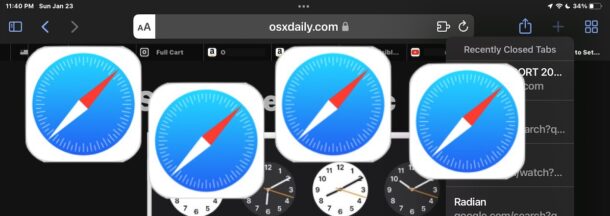 Riapri e ripristina tutte le schede chiuse in Safari su iPhone o iPad
