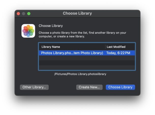 Crea una nuova libreria di foto sul Mac