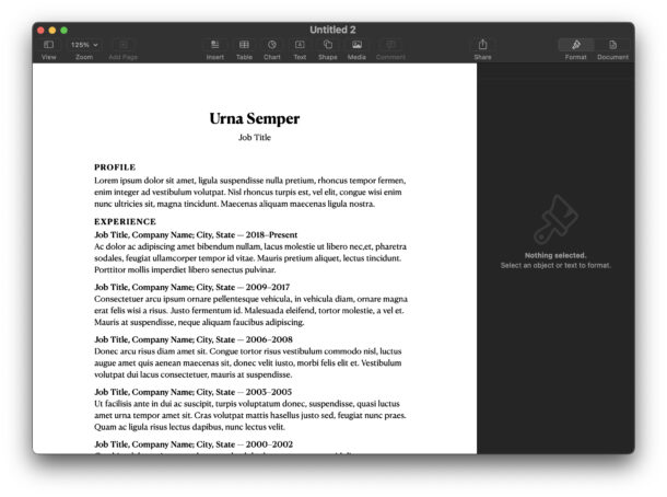 Come creare un curriculum in Pages per Mac, iPhone o iPad