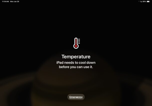 Correggi l'avviso di temperatura dell'iPad: l'iPad deve raffreddarsi prima di poterlo utilizzare