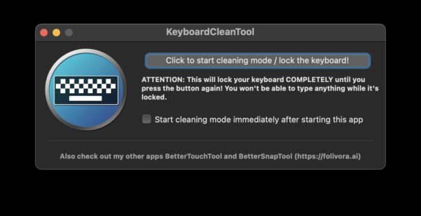 Avvia KeyboardCleanTool