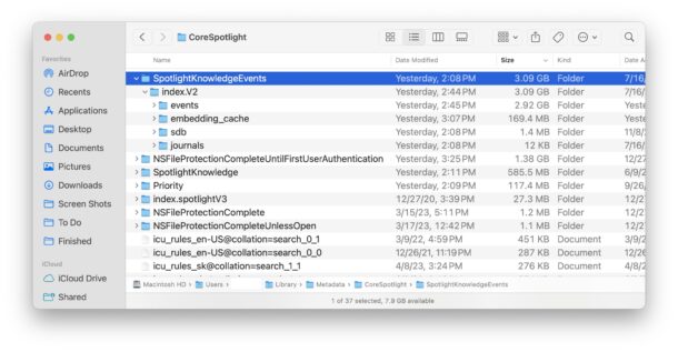 Consumo di stoccaggio dei metadati di grandi corespotlight