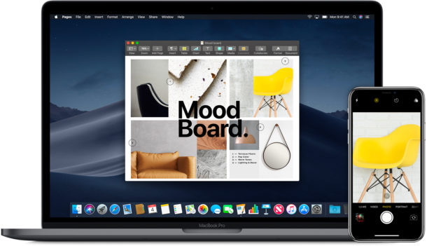 Usa la fotocamera di continuità su Mac per scattare foto con iPhone o iPad