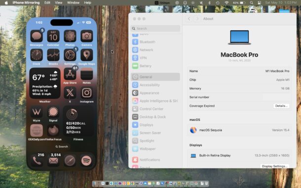 iPhone Mirroring su Mac