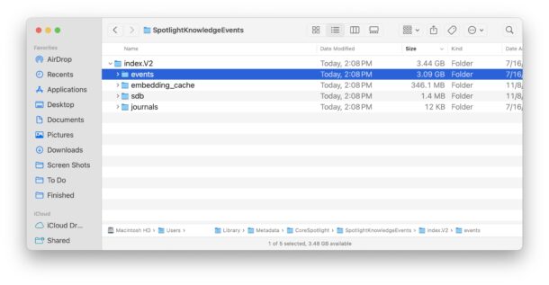 Grande cartella Corespotlight su Mac