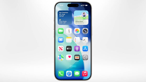 Schermata della schermata domestica iOS 26