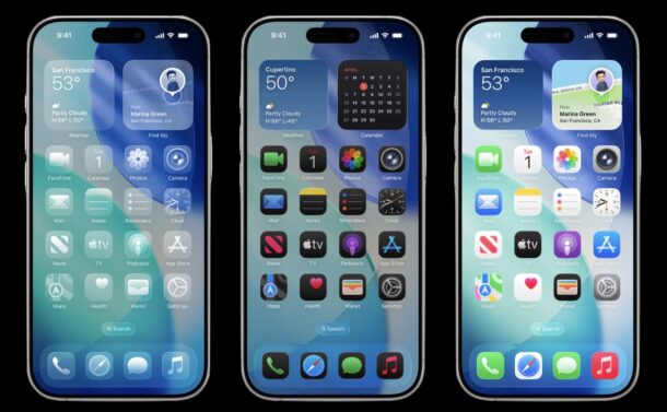 Le opzioni IOS 26 Liquid Glass Ui