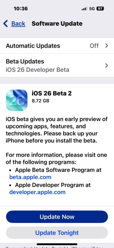IOS 26 beta 2 download