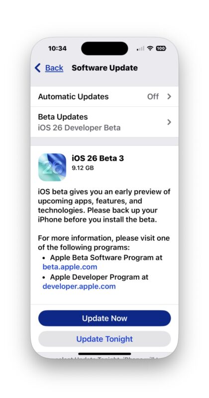 iOS 26 beta 3