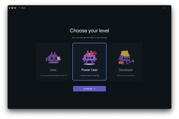 Apri LM Studio e scegli Power User