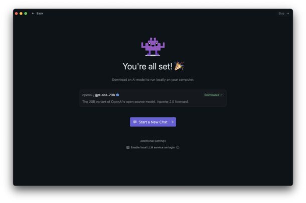 Avvia nuova chat con LM Studio