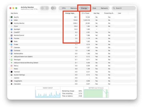 Trova app e processi che consumano energia su MacOS Tahoe per vedere cosa sta consumando la durata della batteria
