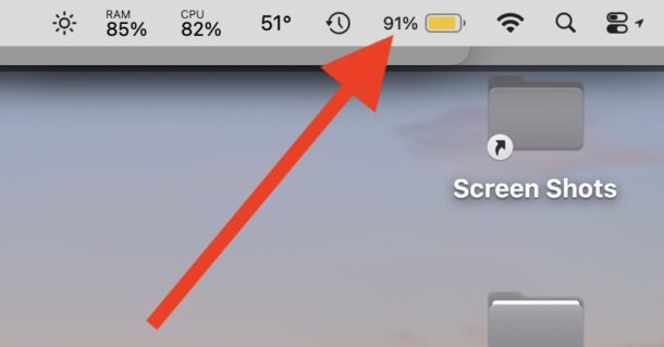 Mostra la percentuale di batteria rimanente nella barra dei menu di macOS Tahoe